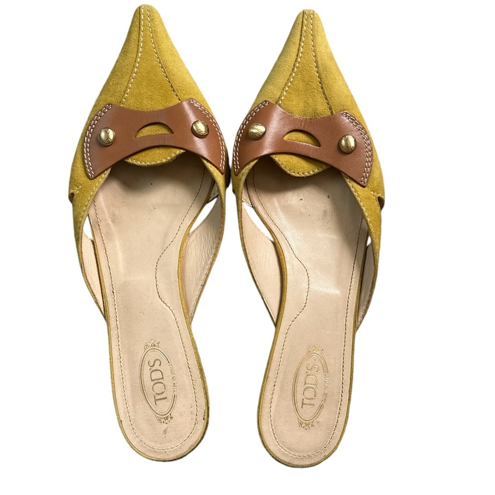Tod’s Kitten Heel Suede Mule